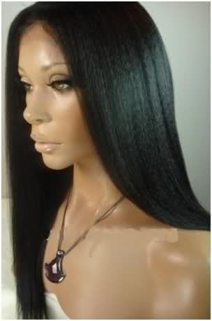 Virgin Indian Remy Yaki Straight Lace Front Wig Grade AAA