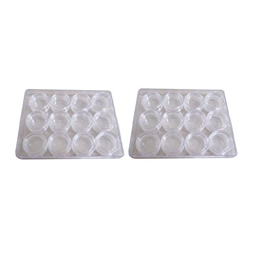 Fliyeong Bead Storage Box Plastic Jewelry 24 Grid Beaded Box Container Transparent Storage Box for Loose Beads, Jewelry, Accessories