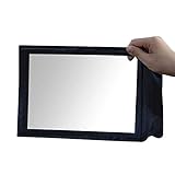 . Gran de página completa hoja de aumento Fresnel con marco de vinilo negro, una lámina flexible actos de plástico como una lupa grande.