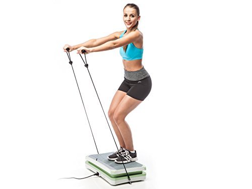 skandika 900 Vibration Plate,SF-1740, designstarke Vibrationsplatte mit starkem 200 Watt DC Motor 18 Geschwindigkeitsstufen, mit LC Bildschirm, Fernbedienung und verstellbaren Trainingsgurten - 5