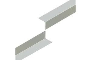 Virtual Plastics Silver Aluminium Corner Trim - Aluminium Angle Edge Trim - Anodised Silver Finish - 1 Metre length (15mm x 15mm)