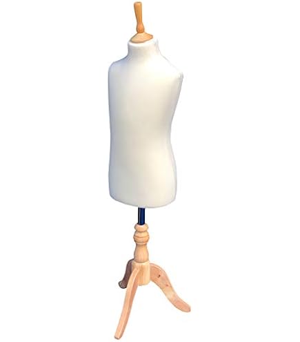 Mannequin Enfant 6-8 Ans Avec Support Bois - Housse Crème Lavable - Pour Vitrine Ou Couture