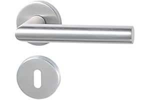 STROXX Drückergarnitur BB Edelstahl Klasse 3 - Gehrungsform - Edelstahl - Drücker - Rosette - Zimmertür - Badezimmertür