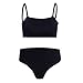 Produktbild ZHRUI Bikini-Badeanzug mit hoher Taille für Frauen Tanga Einteiler Sexy Crochet Freche Bottoms Retro Push-Up Schulterfrei Rüschen Strapless Halfter, Badesachen Beachwear Monokini