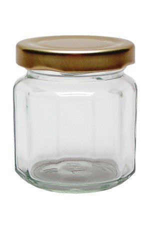 Viva-Haushaltswaren – 8 x Einmachglas 120 ml Marmeladenglas, Gewürzglas mit Schraubdeckel (Farbe gold) inkl. einem Einfülltrichter - 2