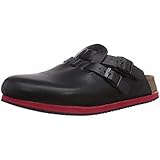 birkenstock kay leather black red sole soft footbed clogs