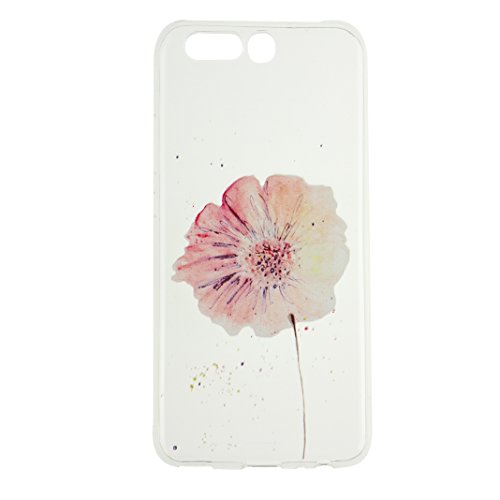 Huawei P10 Hülle Rosa Schleife Ultra dünn Transparent TPU Silikon Case Soft Backcover mit Schön Muster Schutz Handy Bumper Schale für Huawei P10 - 2