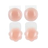 💕 Material: silicona Tefamore 4 Pares Reutilizable Silicona Adhesiva Sujetador de Mama Tapa de la Tapa del Pezón Cubre el Palo
