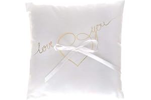 Générique Coussin à Alliance Mariage Blanc et Or métallisé (x1) R/6326