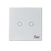 Produktbild Mslora Z-Wave Plus Touch Panel Wandleuchte Schalter Touch Glas lichtschalter Arbeit Kompatibel mit 300er und 500er Serie -2 Gang