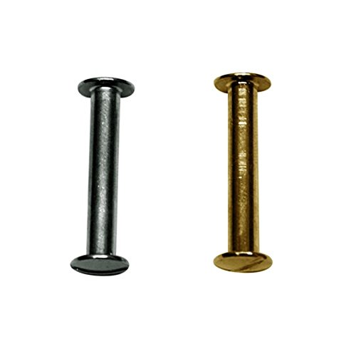 Preisvergleich Produktbild Kacperek Schraubnieten Gürtelschrauben Buchschrauben Nieten zum Schrauben 30mm gold 10Stücke