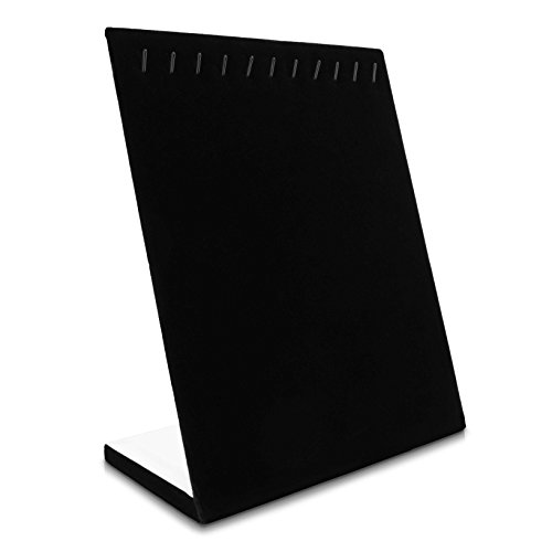 VENKON – Kettenständer für 11 Halsketten Organizer für Schmuck Aufbewahrung & Präsentation – Samt Schwarz – 25 x 20 x 10 cm - 2