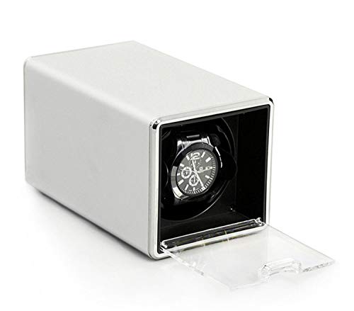 SKQC Automatic Watch Winder,Single Watch With Crocodile PU Leather Display Box Rotation Watch AC Adapter Winder Rotator 9.8 X 15 X 9.8 Cm