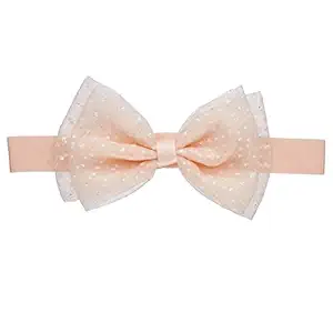 Amazon Brand - Solimo Kids Hair Band Polka Dot with Bow, Light Orange