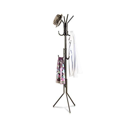 Pan&Pan Rackaphile 3-Tier Hat Coat Rack Estante de exhibición de Monedero de Metal Hall Tree 11 Hooks (Blanco) (Color : Negro)
