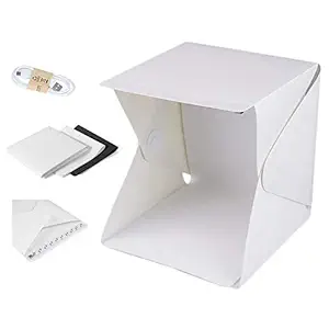 Pindia Portable Foldable USB Light Room Mini Photo Studio Box for Product Photography (23 x 23 x 23 cm)