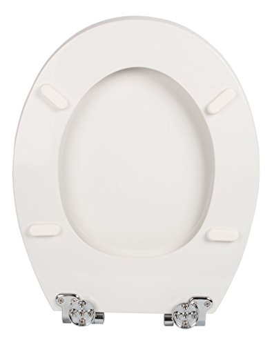 WC-Sitz High Gloss Real White, weiß | Toilettensitz | WC-Brille aus Holz | Soft-Close-Absenkautomatik | Toilettendeckel mit Metall-Scharnier Fast-Fix-Schnellbefestigung - 6