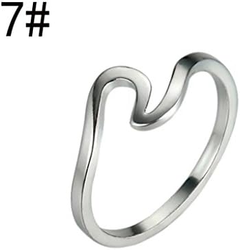 2018 Fashion Wave Rings, GreatestPAK Wedding Ring For Women Jewelry Accessories (Sliver, 7)