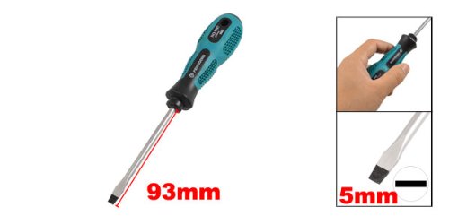 Blaugrün Grün SCHWARZ Antislip Griff 5 mm magnetische Spitze Schlitz-Schraubendreher - 2