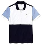  Lacoste Polo Franjas Blanco Hombre 6 Azul