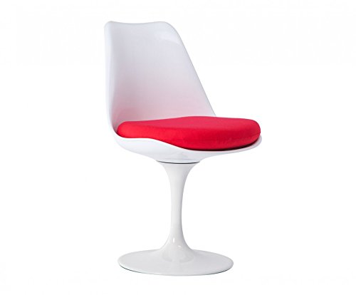 Oui Home - Silla Tulip Blanca Cojín Rojo