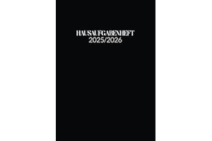 Hausaufgabenheft 2025/2026: Schülerkalender mit Datum für Gymnasium, Jungen, und Teenager, Schwarz Cover.