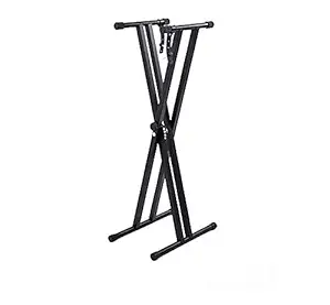 Aurzart Heavy-Duty (3.5kgs), Double-X Stand, Adjustable Piano Keyboard Stand with Locking Straps (Assembly type)