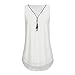 Produktbild Damen Sommer Reißverschluss Tank Crop Tops Vest Tanktops Weste Cami DOLDOA Oberteile T-Shirt Geburtstags Geschenk Für Frauen Mädchen Freundin (EU:48, Weiß - 5)