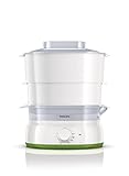 Philips Dampfgarer mit Aromaverstärker (BPA-frei), 900 W, Timer, 5L Fassungsvermögen, HD9104/00