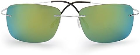Men Aviator Sunglasses Polarized Anti UV Rimless Sunglasses,Yellow-OneSize