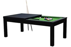 RENDEZ VOUS DÉCO RENDEZ-VOUS DÉCO - Table de Billard Convertible Eddie - 8 à 10 Personnes - Billard en MDF/Tapis Acrylique - 213,4 x 111,8 x 81,5 cm - 99 kg
