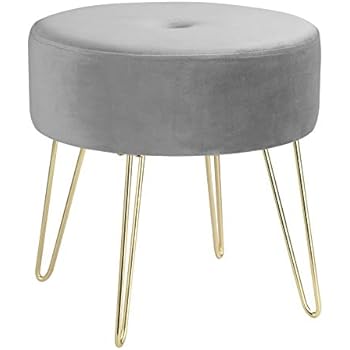 Zedelmaier Runder Sitzhocker Schminktisch Hocker Ottoman Gepolsterter