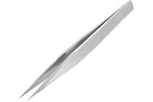 Solid/Rigid Arms Tweezers (Non-Flex), 125mm, Pointed Ends, Extra Fine Tips, Stainless Steel, Made in Japan. ENGINEER pt-16