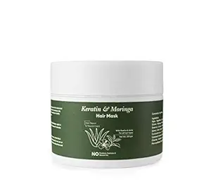 Herbal Tales Keratin and Moringa Hair Mask for Frizzy and Damaged hair, with Green Tea, Hibiscus & Amla - No Parabens & Sulphates, Toxin Free - 200gm