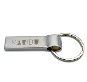 KARIBU 4GB USB 2.0 Interface, Plug and Play, Durable Solid Metal Casing Metal Color Metal Keychain Pendrive