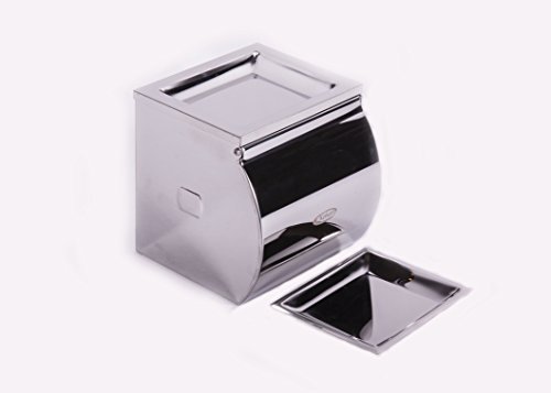 Kohars Toilettenpapierhalter Edelstahl, Wasserdicht, Wandhalterung, verchromt, mit Abdeckung und abnehmbarem Regal, Modernes Design, rostfrei, Badezimmer WC-Papier-Rolle, Wand montiert