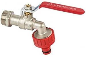 PSW TRADE SUPPLIERS LTD Grifo para válvula de bola de agua, grifo de jardín de 3/4 pulgadas con tapón de manguera de plástico
