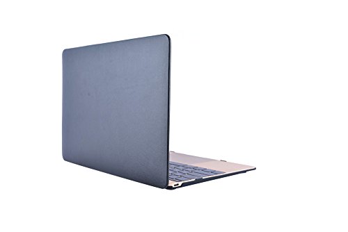 Case f  r Macbook 12   2015  Thin Fit H  lle Kunstleder in Schwarz - Tasche f  r Macbook 12  Schutzh  lle Cover mit Soft Feel Coating - Macbook Etui v