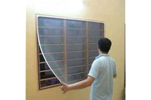J & R 120 GSM PVC Window Mosquito NET ( MACHERDANI) for Windows ( Grey ) (4*5 FT, Grey)