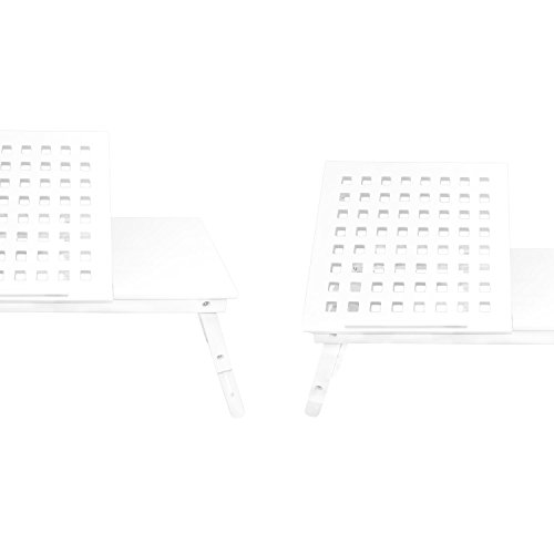 NEG Notebook-Tisch NegTray SQUARE ALEA (weiß) Laptop-Tray/Knietablett mit höhenverstellbare Füßen/Scharnier-Ablage aus Echt-Holz + Belüftung - 2