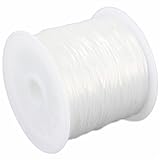 Paket:1 Stück. Gespout DIY Schmuckfaden Transparent Kristall Faden Elastischem Faden für Perlenschmuck Handwerk Angeln und Deko, 0.8mm*50m Weiß