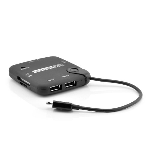 Saxonia. 7 in 1 OTG Adapter + Kartenleser Connection Kit für Samsung Galaxy Geräte | Farbe: schwarz - 4