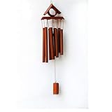 Material: Bambú LIWEIL Campana de Viento de bambú Hecho a Mano Natural Anillo decoración del hogar carillón de Viento Adorno Colgante Patio Exterior Viento Campana