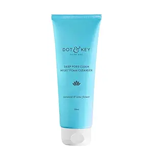 Dot & Key Deep Pore Clean Milky Foam Cleanser | Face Wash for Glowing Skin | Face Wash for Women and Men | 120ml