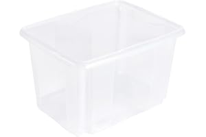 keeeper Aufbewahrungsbox mit Dreh-/Stapelsystem, 44,5 x 34,5 x 27 cm, 30 l, Emil, Transparent
