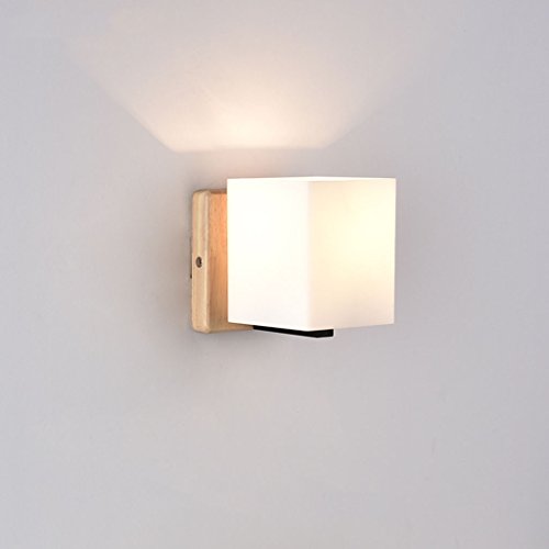 Preisvergleich Produktbild QQB Außenleuchte Wandlampe E27 Holz Wandlampe Schlafzimmer Nachttischlampe Moderne minimalistische Wandlampe LED Nachttischlampe (Farbe : A)