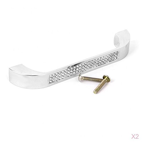 Preisvergleich Produktbild 2 x Kristall Küche Schrank Schublade Tür Griffe 128mm