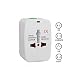Produktbild QXKMZ Universal Travel Stecker Adapter All-In-One Universal Wand Ladegerät AC Power Stecker Faltbare Stecker Konverter Für EU US UK AU-White