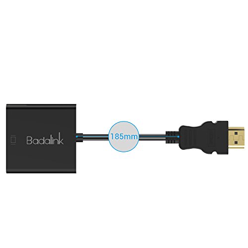HDMI auf VGA Kabel Badalink Adapter HDMI to VGA Konverter 1080P HDTV, Kompatibel mit Macbook, Chromebook, DVD Player, Laptop, Ultrabook und andere HDMI Eingang Geräte, Schwarz - 4