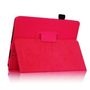 Bingsale® PU Lender Hülle Lederhülle Case Cove Schutzhülle Ledertasche im Bookstyle für Amazon Kindle Fire 7“/ Kindle Fire HD 7“/Kindle Fire HD 8.9“ Tasche mit mit verstaubarer Stylus Halterung (Color :Lila, schwarz,Orange, grün,Rot ,hellblau, hot Rosa , Rot, dunkel blau) + one zubehör stylus in Schwarz (nicht für den neuen Kindle Fire HD 7 2013 geeignet) (Kindle Fire HD 7“, Hot Rosa) - 2
